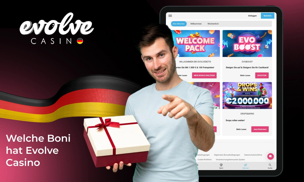 Welche Boni bietet Evolve Casino für neue Kunden in Deutschland?