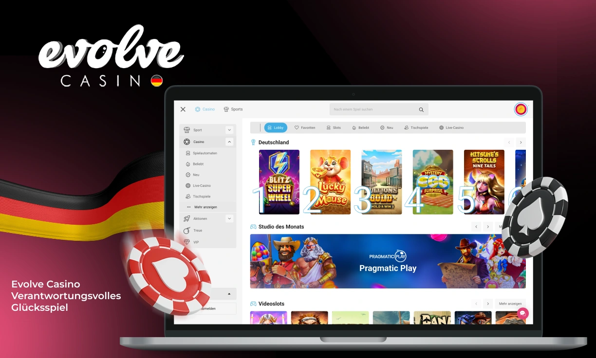 Evolve Casino Deutschland unterstützt das Prinzip des bewussten Spielens und hilft seinen Nutzern