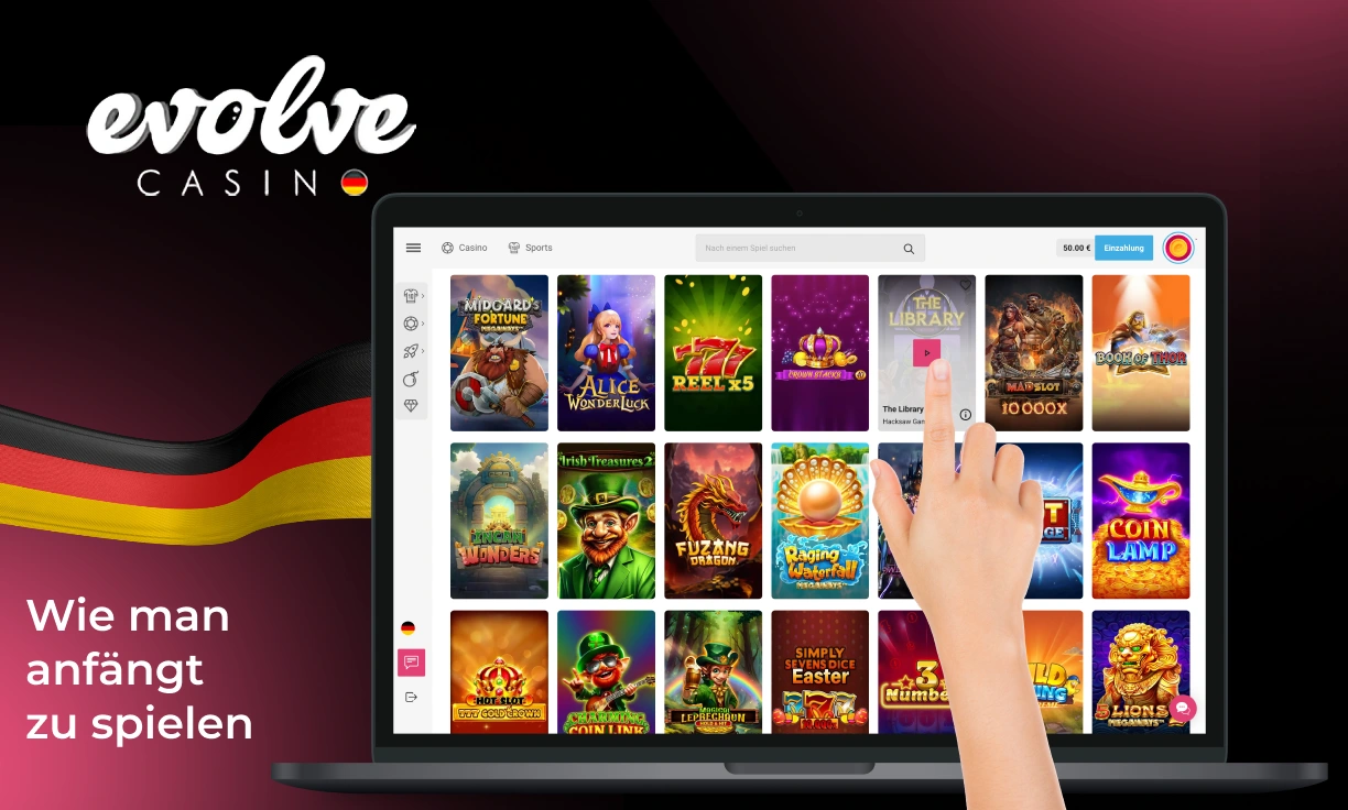 Machen Sie eine Einzahlung und beginnen Sie zu spielen bei Evolve Casino