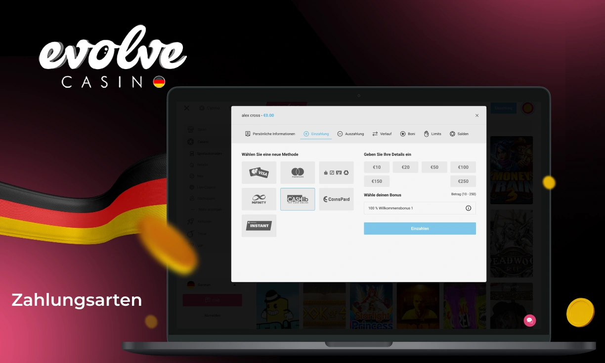 Sichere finanzielle Transaktionen bei Evolve Casino