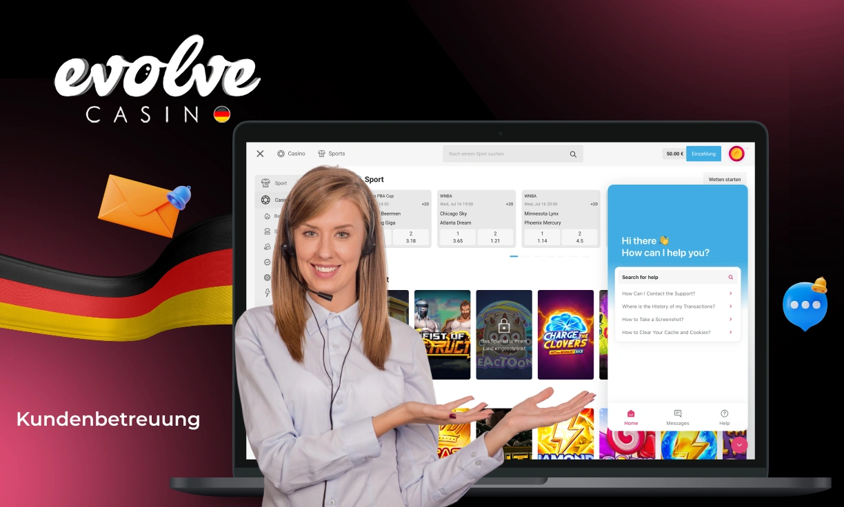 Um das Support-Team des Evolve Casinos in Deutschland zu kontaktieren, stehen den Benutzern mehrere Kommunikationskanäle zur Verfügung